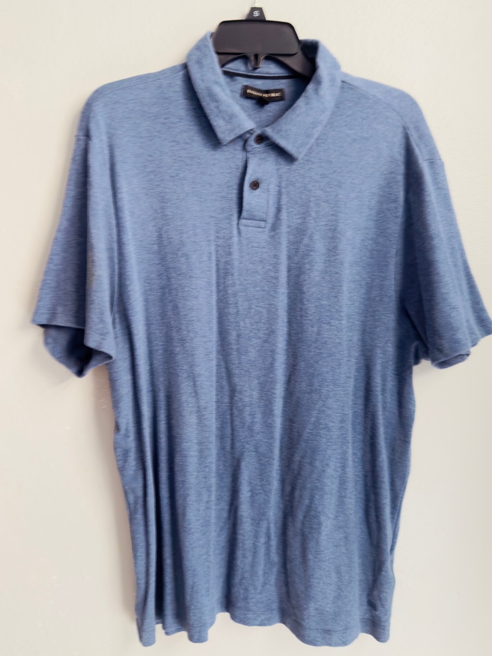 Banana Republic Men's Heathered Blue Polo Shirt
